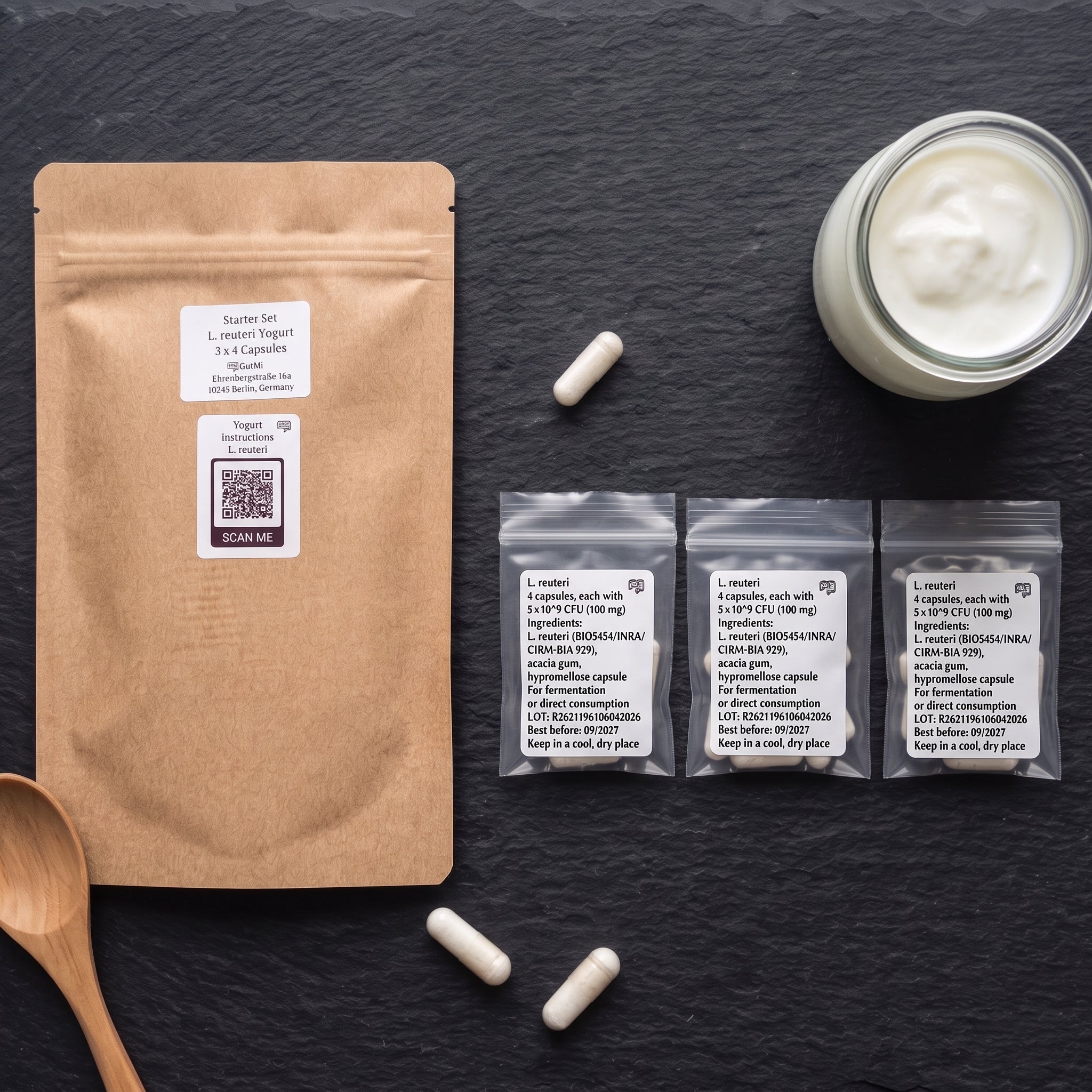 L. reuteri | Joghurt-Starter-Set | Starterkulturen | 3 Joghurtstarter